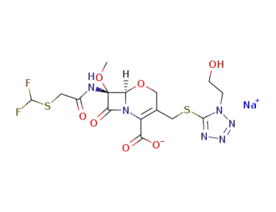 sodium (6R,7R)-7-(2-((difluoromethyl)thio)acetamido)-3-(((1-(2-hydroxyethyl)-1H-tetrazol-5-yl)thio)methyl)-7-methoxyl-8-oxo-5-oxa-1-azabicyclo[4.2.0]oct-2-ene-2-formate